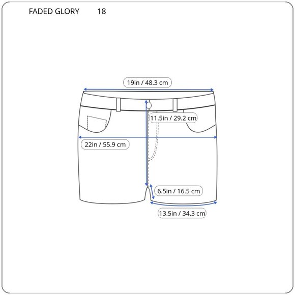 Faded Glory Womens Shorts 18 Plus Medium Blue Denim Zip Fly Pockets SHO4E - Picture 2 of 8